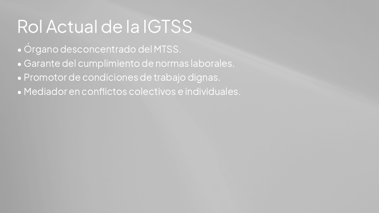 Slide 3 - Rol Actual de la IGTSS
