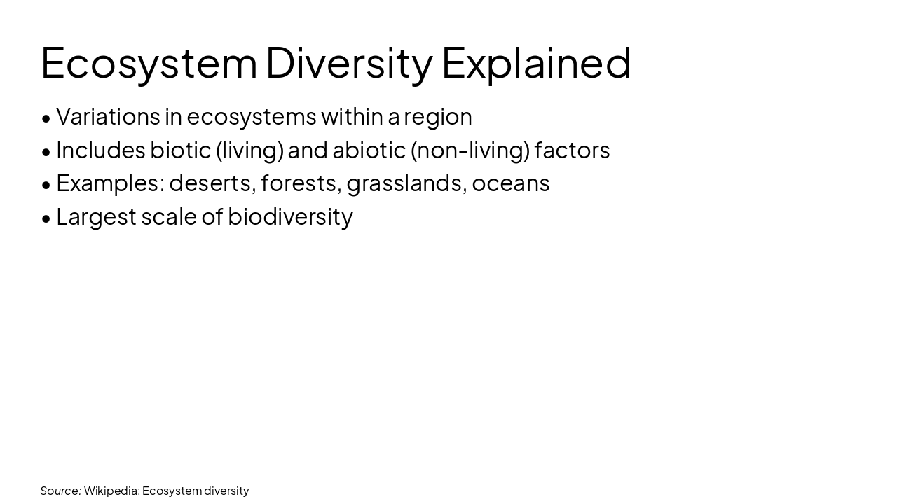 Slide 10 - Ecosystem Diversity Explained