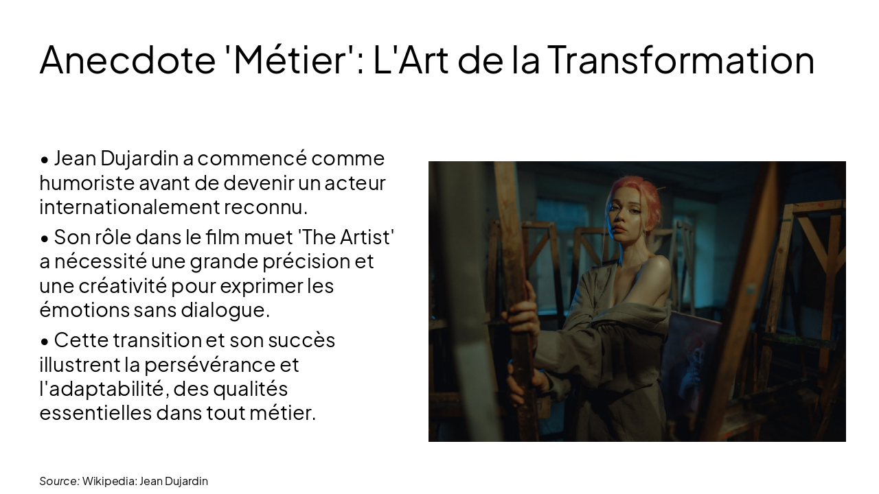 Slide 6 - Anecdote 'Métier': L'Art de la Transformation