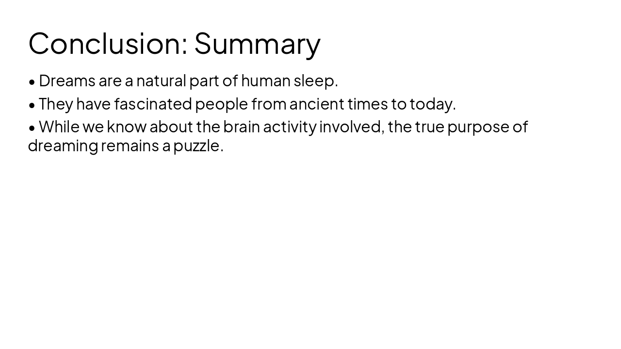 Slide 7 - Conclusion: Summary