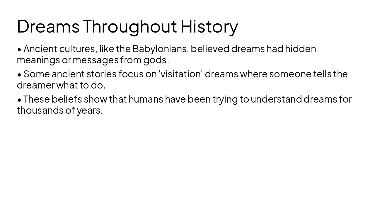 Slide 4 - Dreams Throughout History