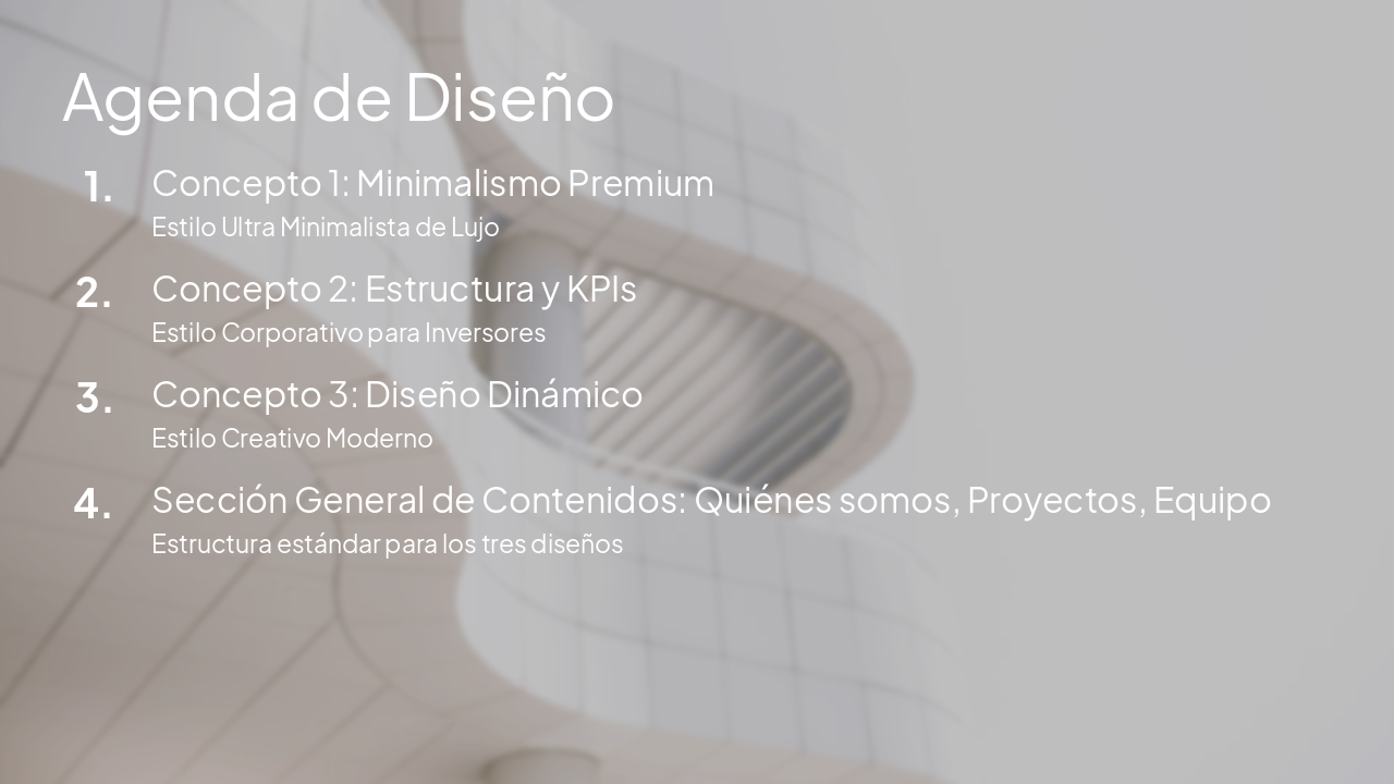 Slide 2 - Agenda de Diseño