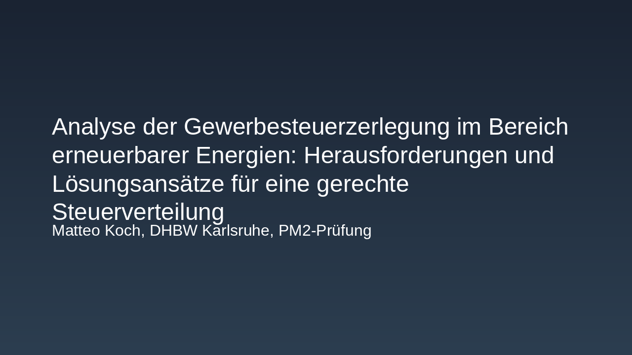 Gewerbesteuerzerlegung: Erneuerbare Energien