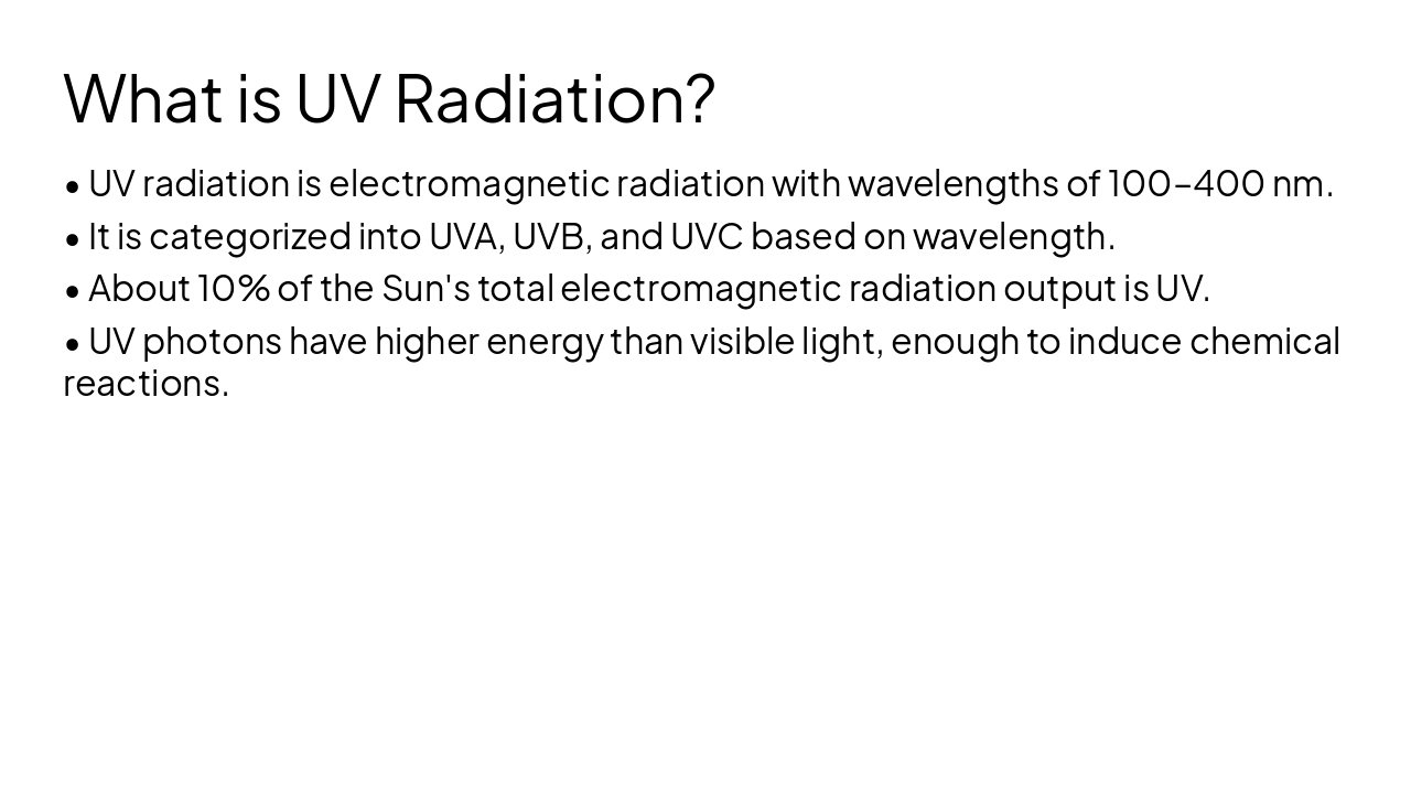 Slide 3 - What is UV Radiation?
