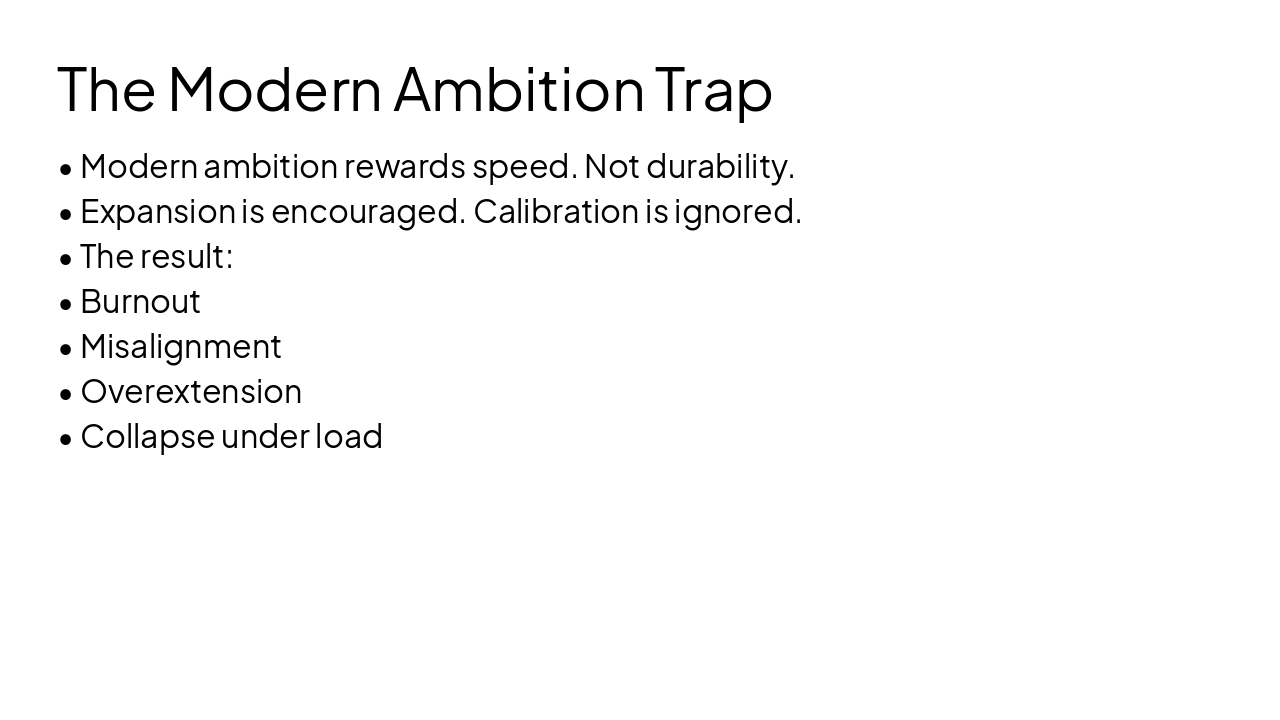 Slide 2 - The Modern Ambition Trap