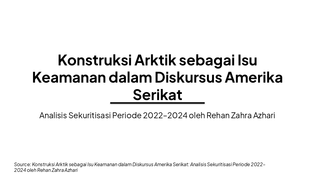 Arctic Securitization in US Discourse (2022-2024)