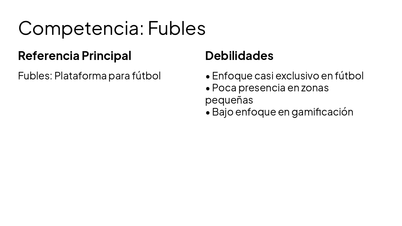 Slide 9 - Competencia: Fubles