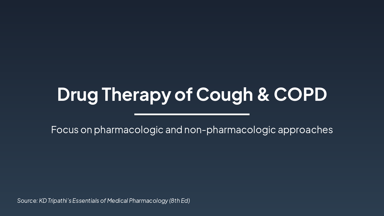 Cough & COPD Pharmacotherapy Essentials (35 chars)