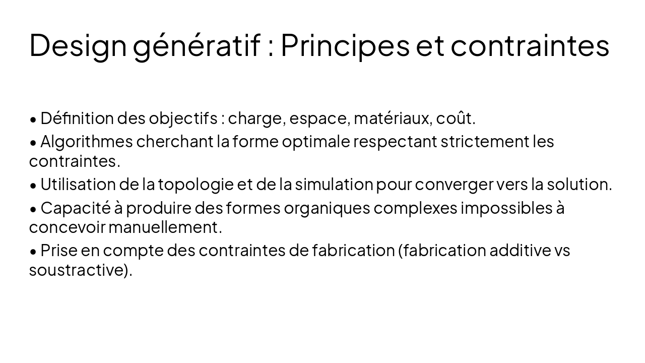 Slide 6 - Design génératif : Principes et contraintes