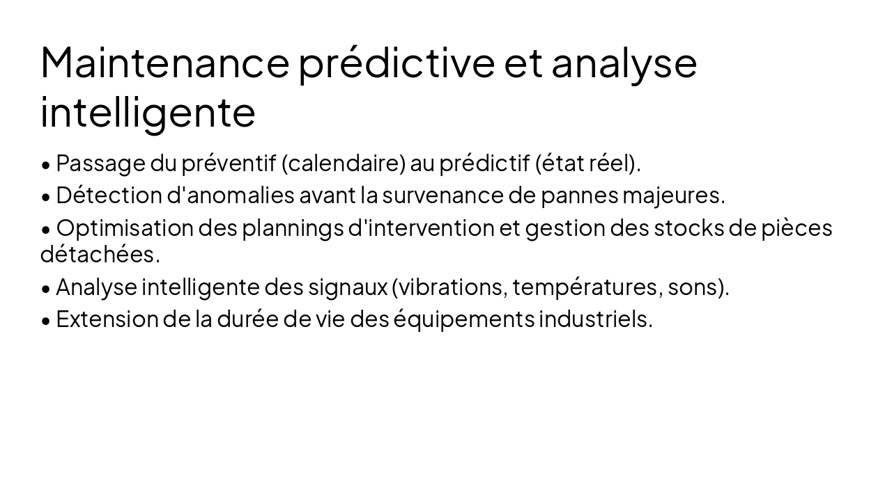 Slide 13 - Maintenance prédictive et analyse intelligente