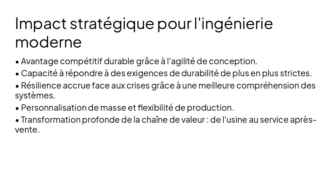 Slide 14 - Impact stratégique pour l'ingénierie moderne