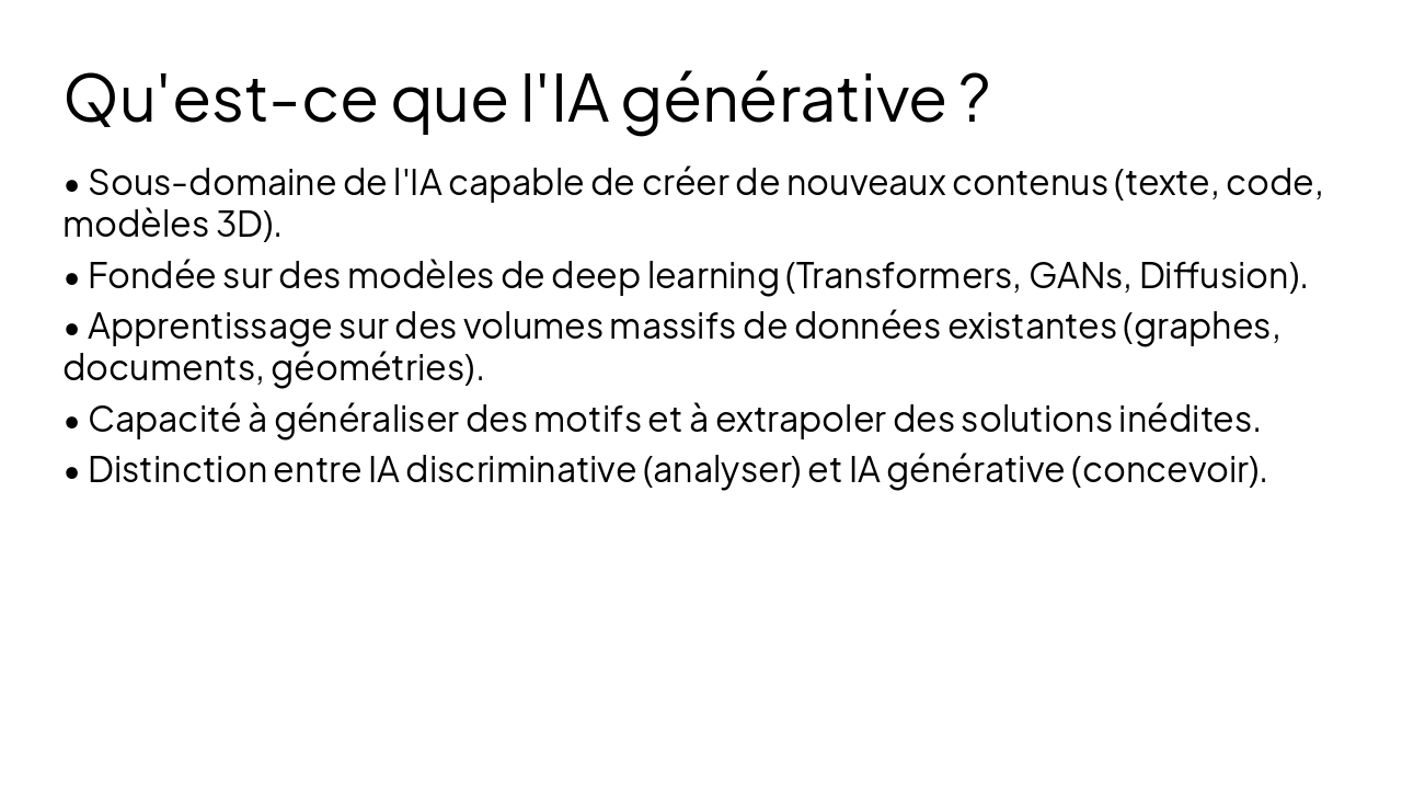 Slide 3 - Qu'est-ce que l'IA générative ?