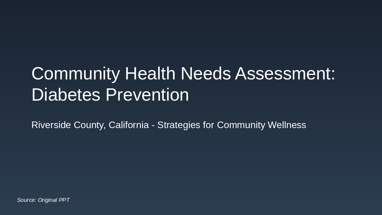 Diabetes Prevention in Riverside County