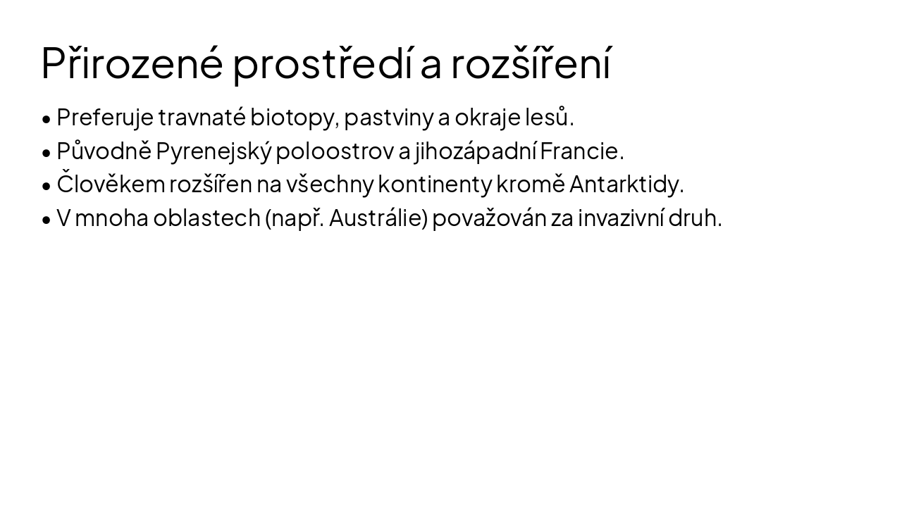 Slide 4 - Přirozené prostředí a rozšíření