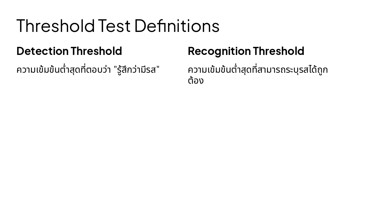 Slide 8 - Threshold Test Definitions