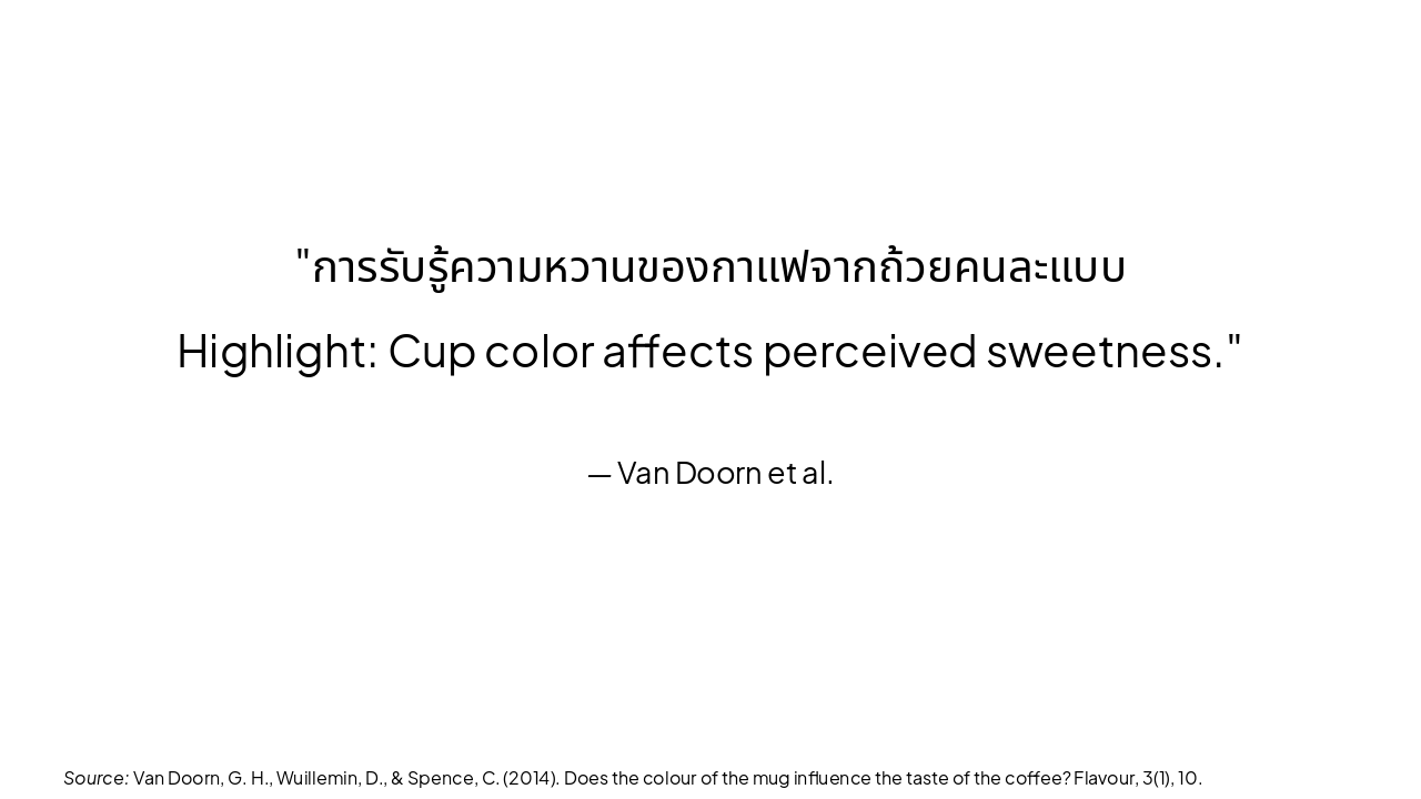 Slide 6 - Research Example: Coffee Sweetness Perception