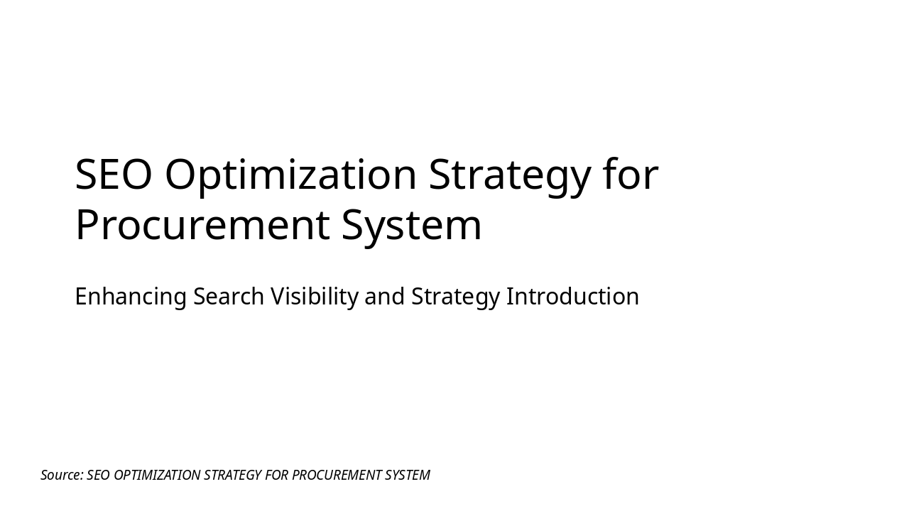 Boosting Procurement SEO Strategy