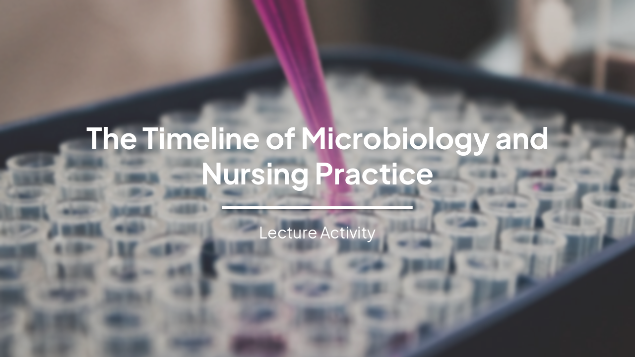 The Timeline of Microbiology and Nursing Practice