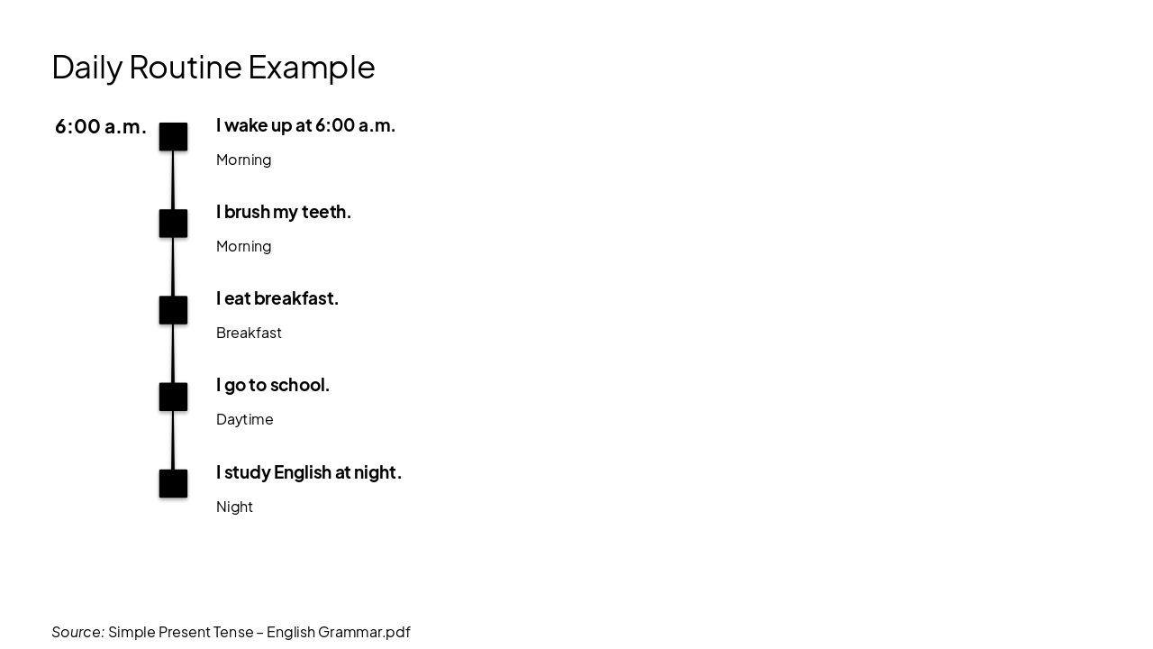 Slide 10 - Daily Routine Example
