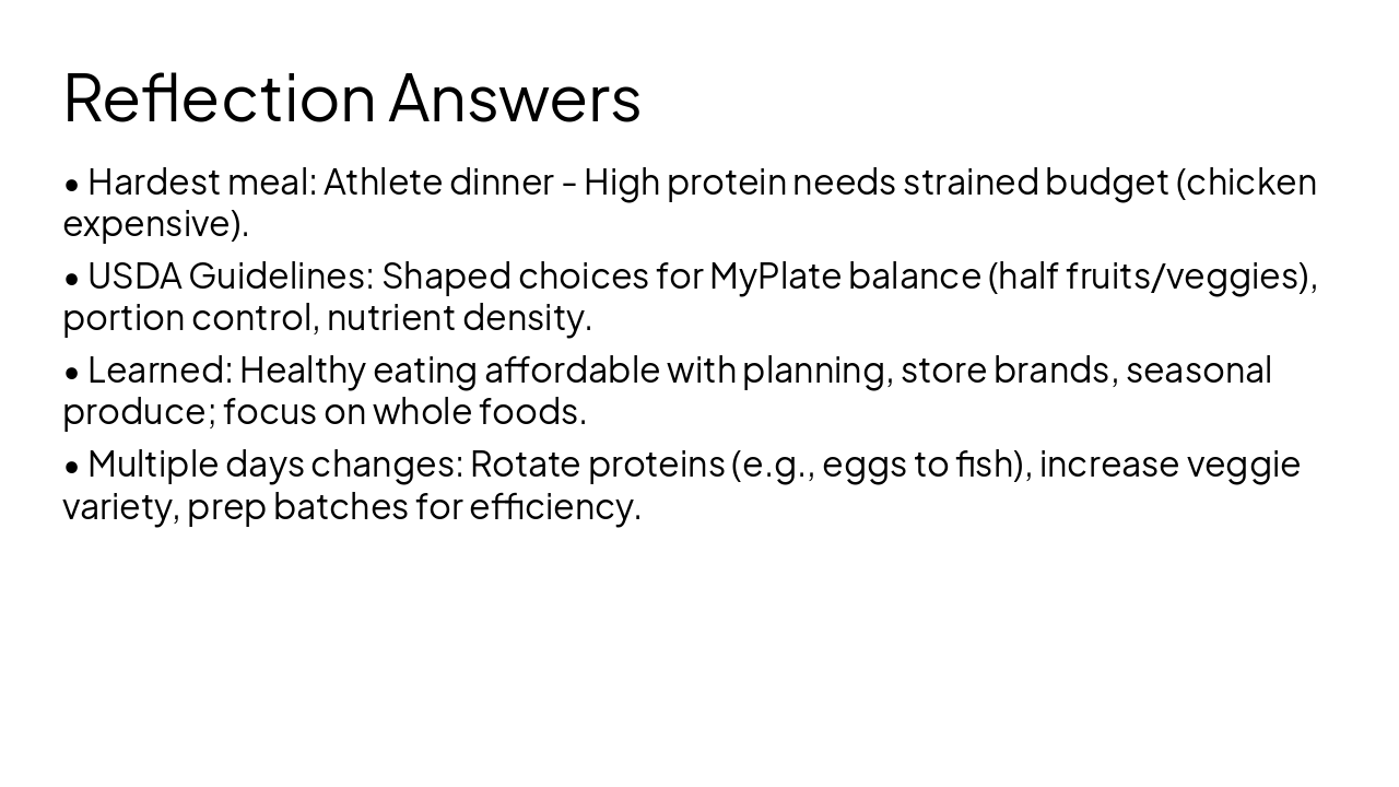 Slide 12 - Reflection Answers