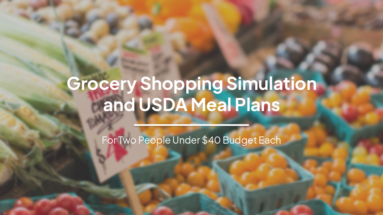 Grocery Shopping Simulation and USDA Meal Plans Under $40 Budget
