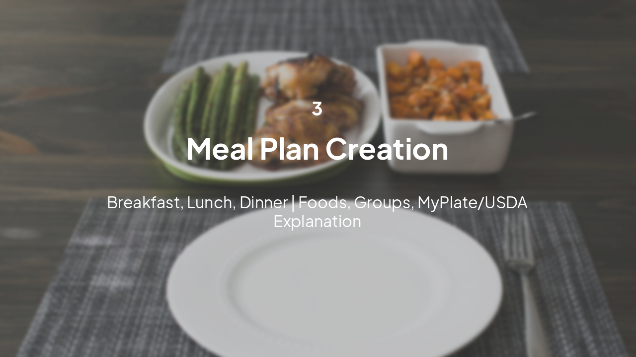 Slide 8 - Part 3: Meal Plan Creation