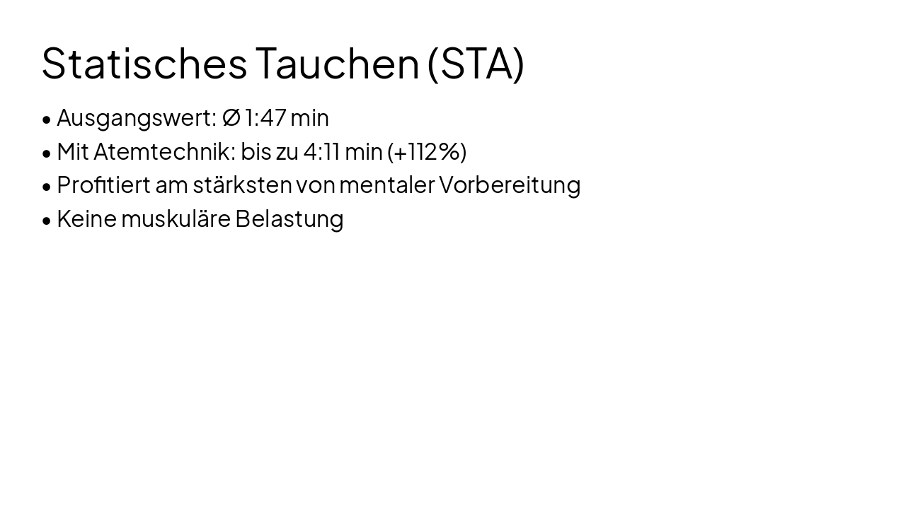 Slide 18 - Statisches Tauchen (STA)
