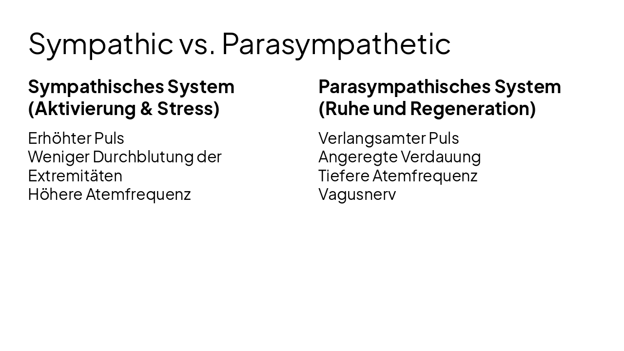 Slide 11 - Sympathic vs. Parasympathetic