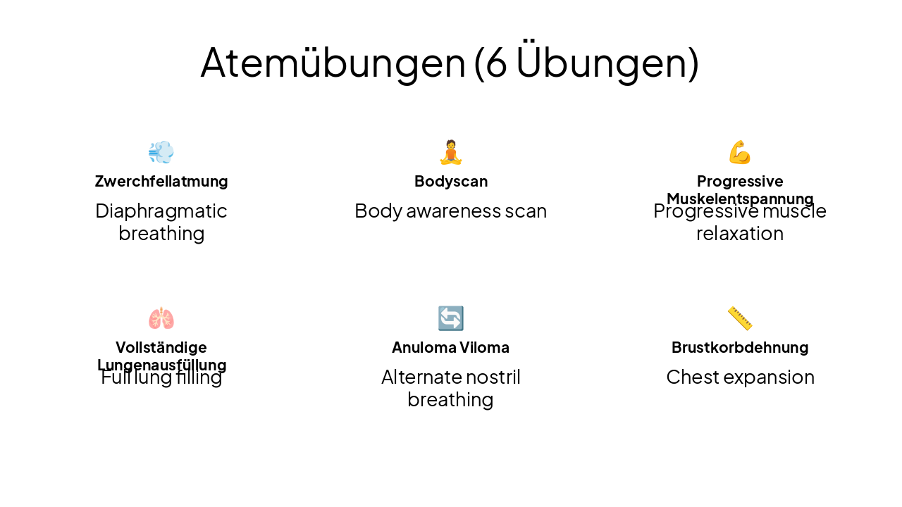 Slide 15 - Atemübungen (6 Übungen)