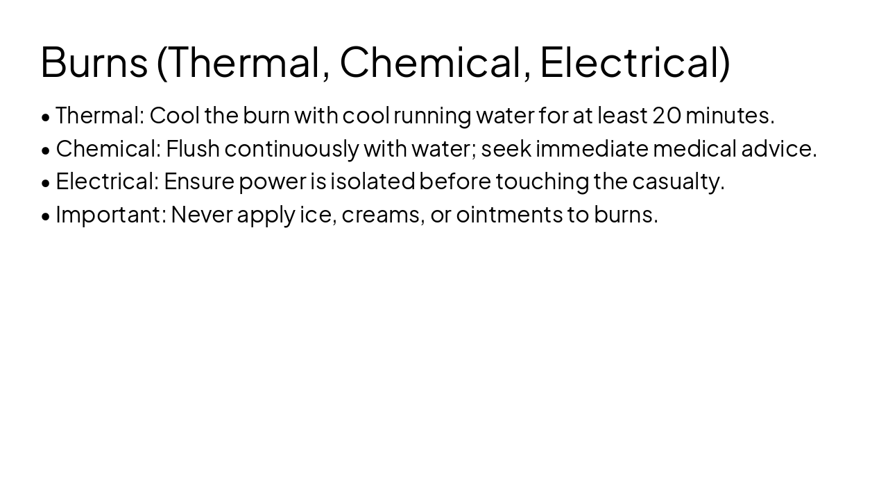 Slide 16 - Burns (Thermal, Chemical, Electrical)