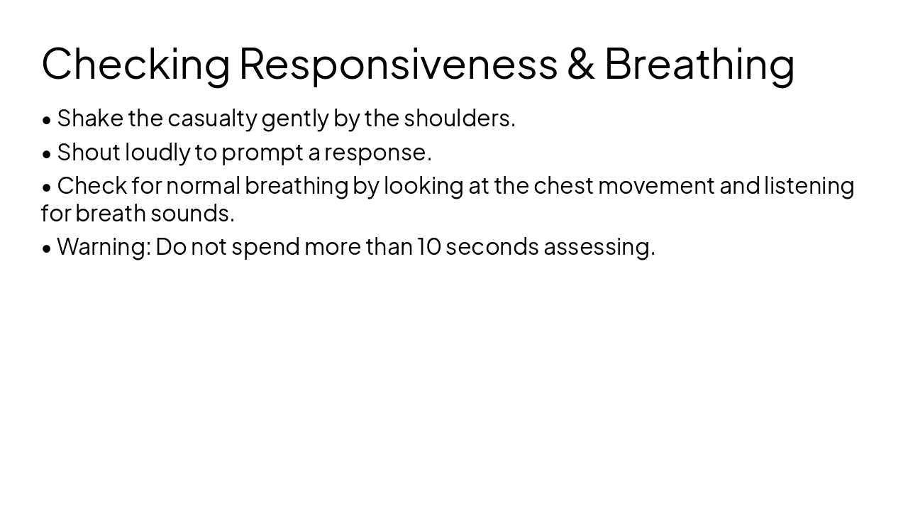 Slide 8 - Checking Responsiveness & Breathing