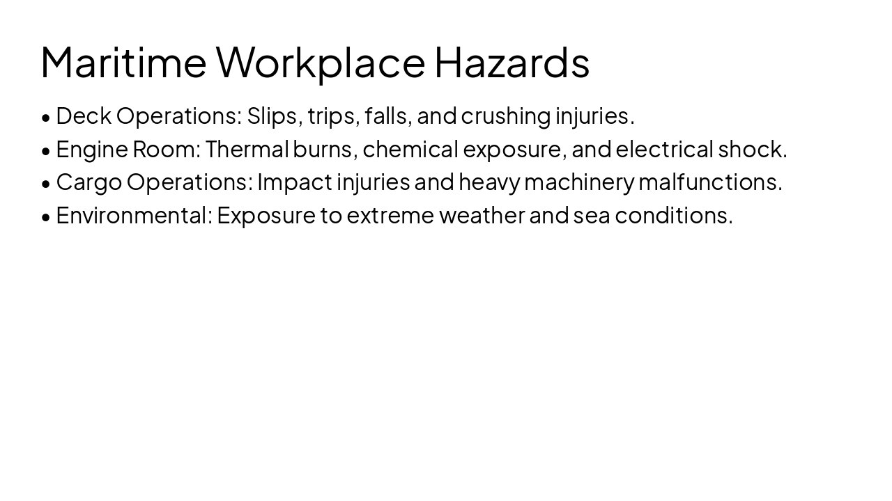 Slide 4 - Maritime Workplace Hazards