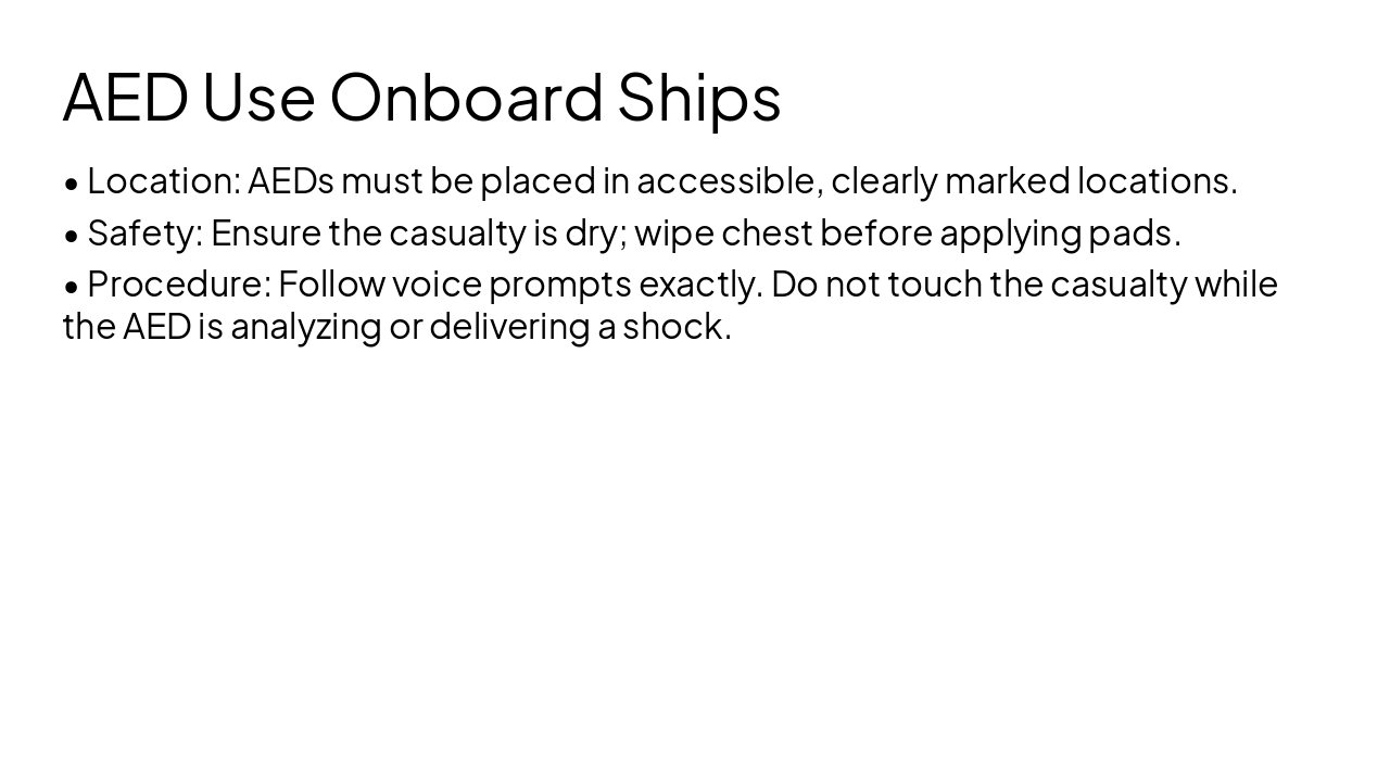 Slide 12 - AED Use Onboard Ships