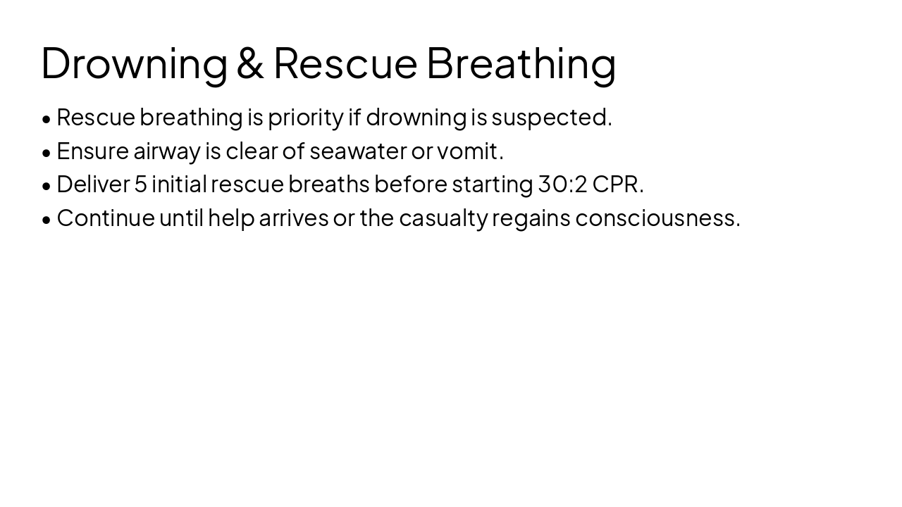 Slide 13 - Drowning & Rescue Breathing