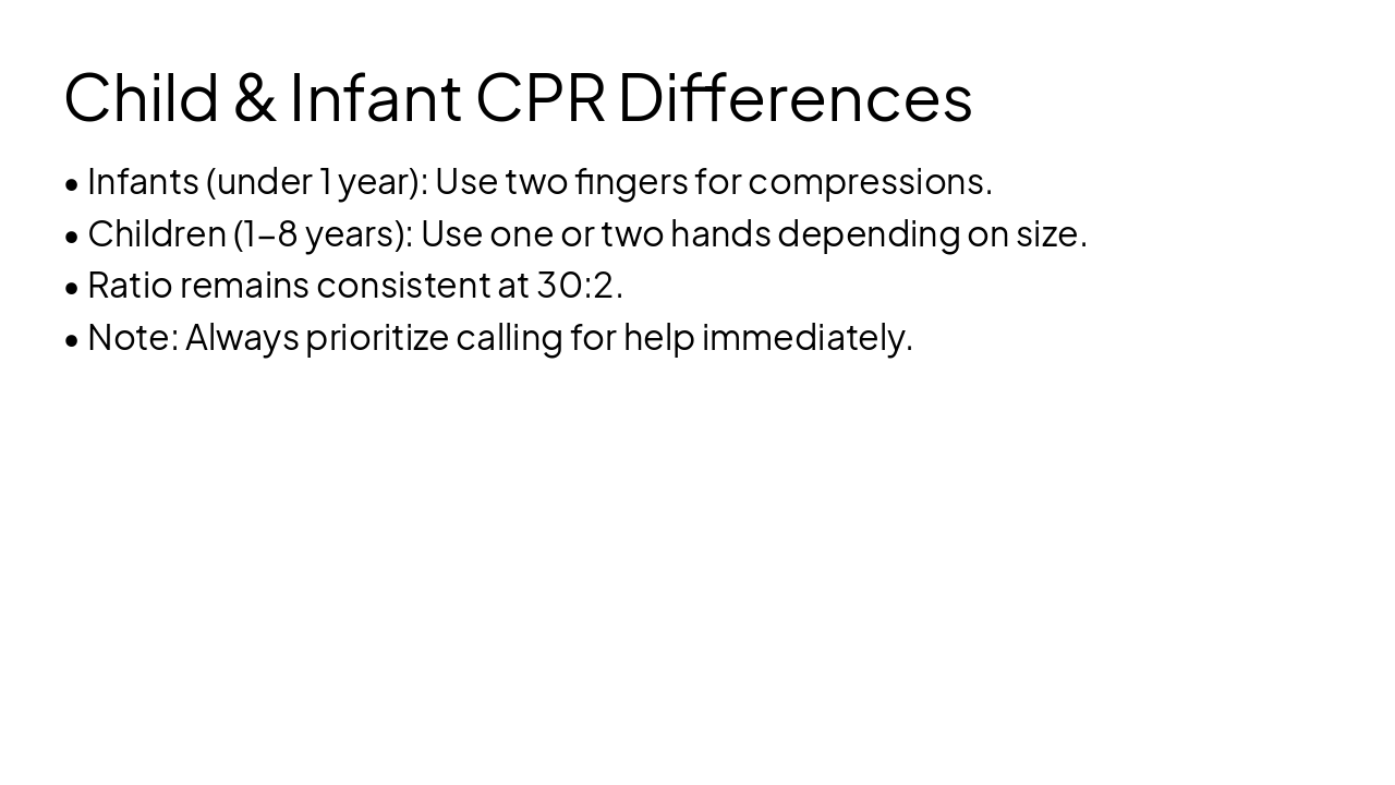 Slide 11 - Child & Infant CPR Differences
