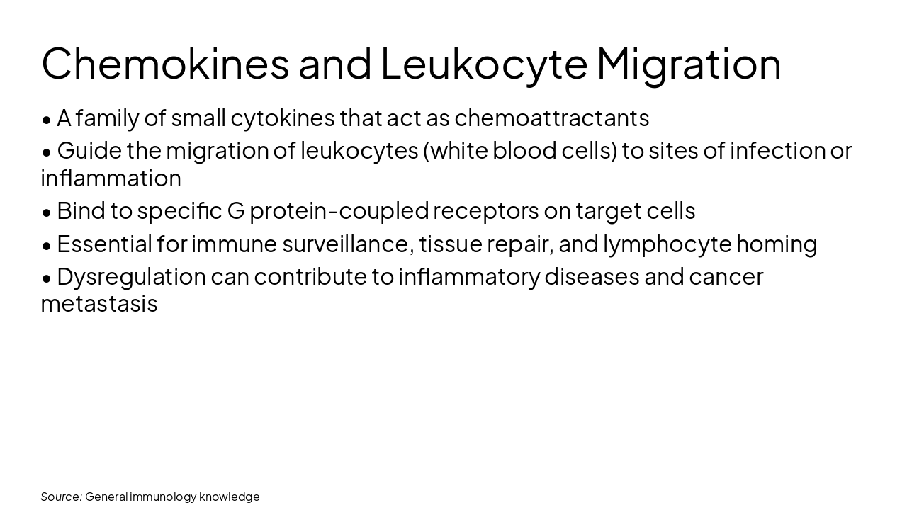 Slide 8 - Chemokines and Leukocyte Migration