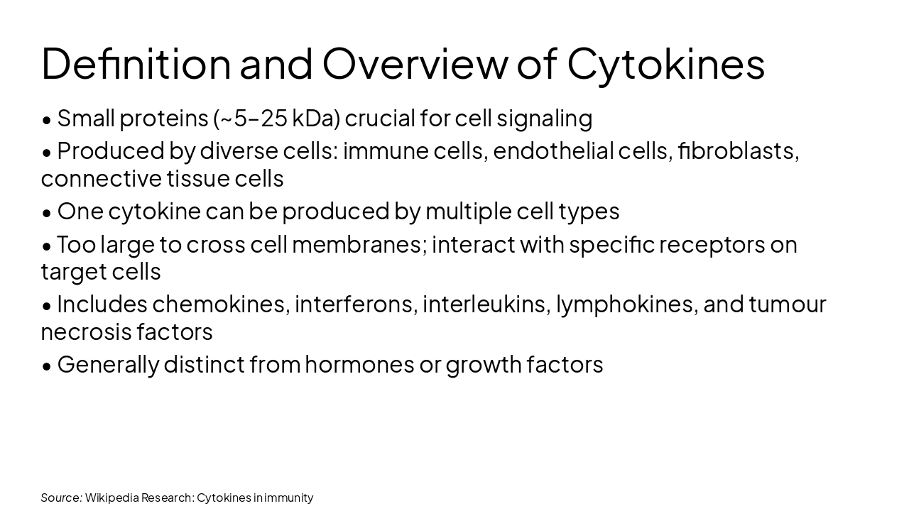 Slide 2 - Definition and Overview of Cytokines