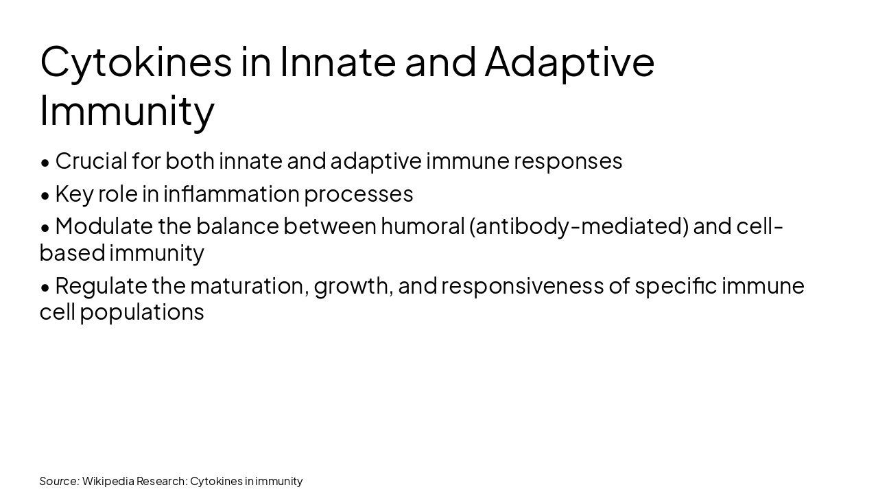 Slide 3 - Cytokines in Innate and Adaptive Immunity
