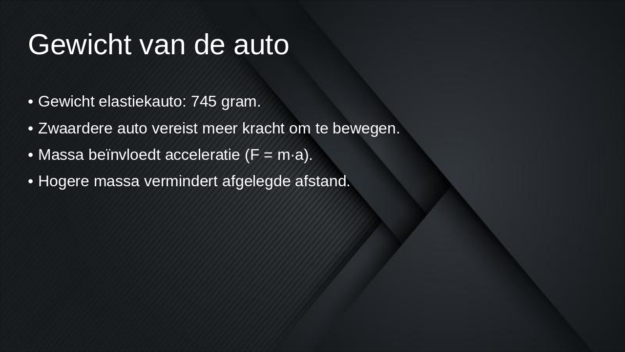 Slide 5 - Gewicht van de auto