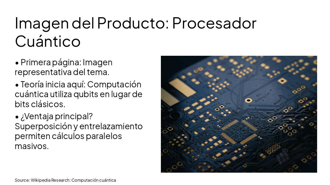 Slide 2 - Imagen del Producto: Procesador Cuántico