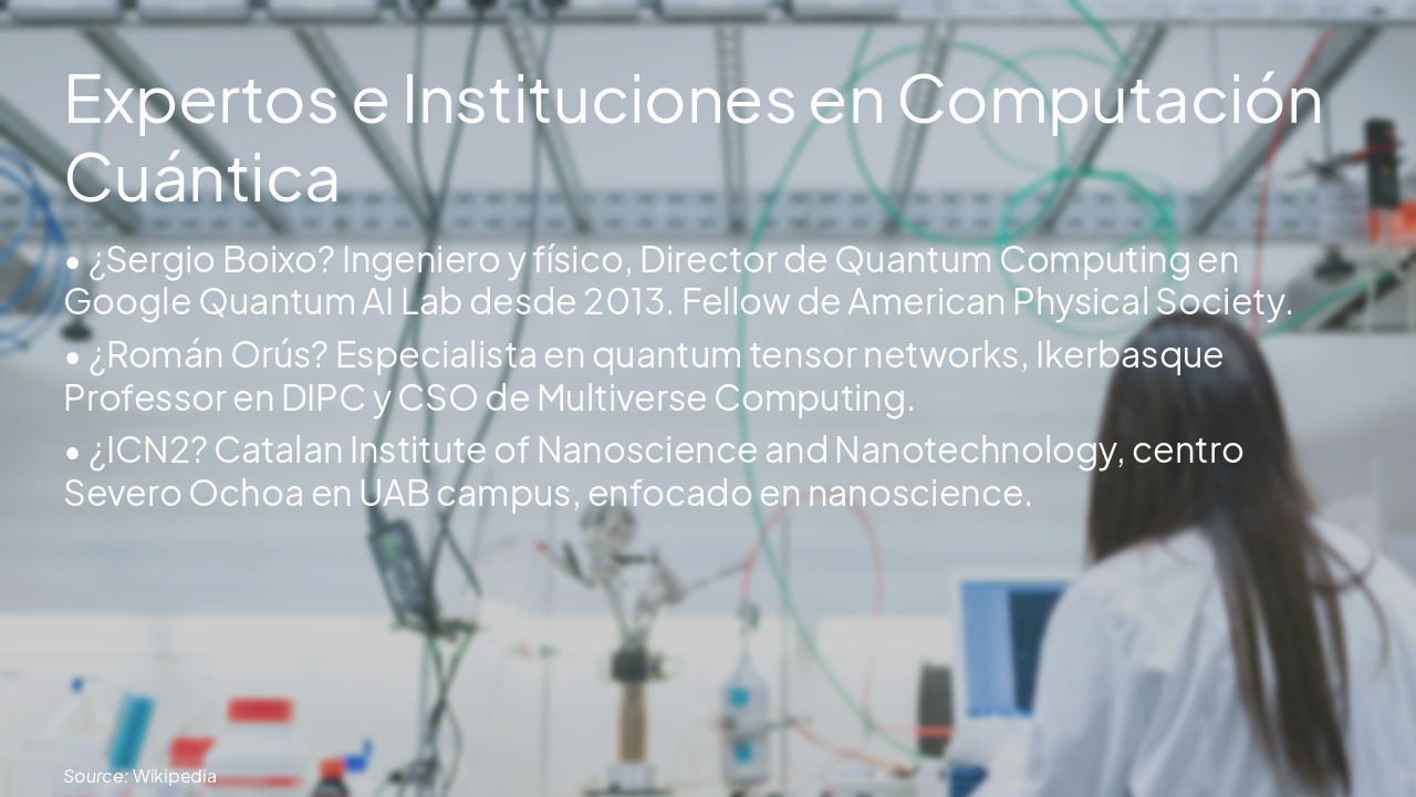 Slide 4 - Expertos e Instituciones en Computación Cuántica