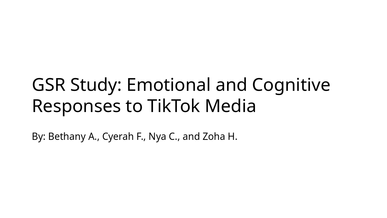GSR Analysis of TikTok's Emotional Impact (39 chars)