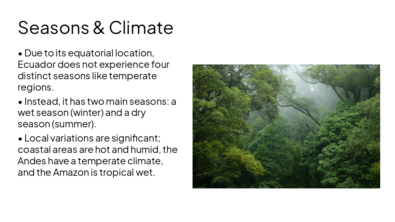 Slide 7 - Seasons & Climate