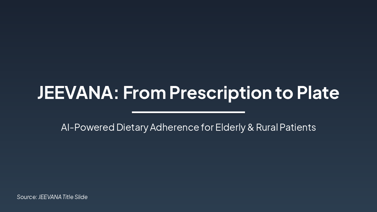 Slide 1 - JEEVANA: From Prescription to Plate