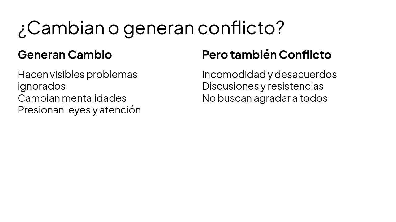 Slide 20 - ¿Cambian o generan conflicto?
