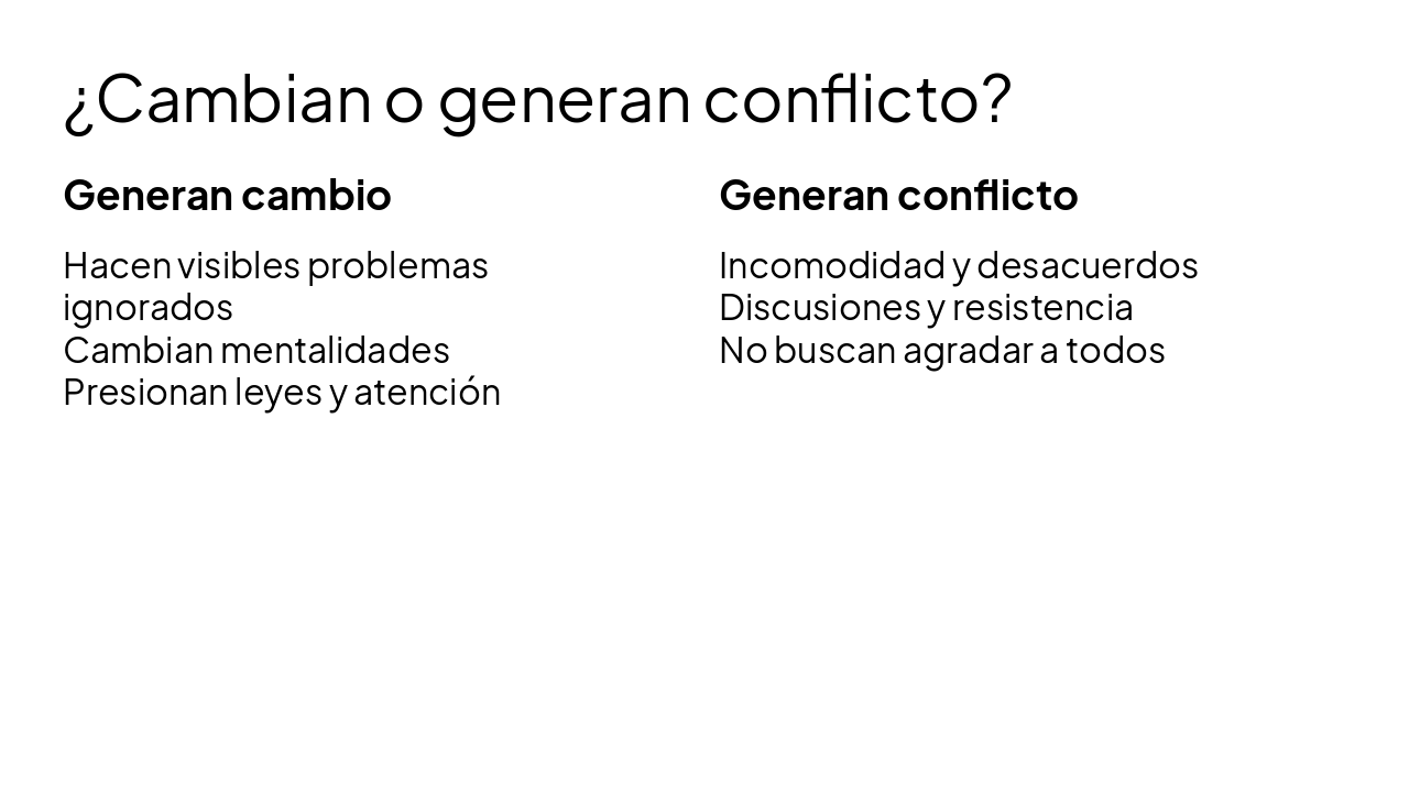 Slide 18 - ¿Cambian o generan conflicto?