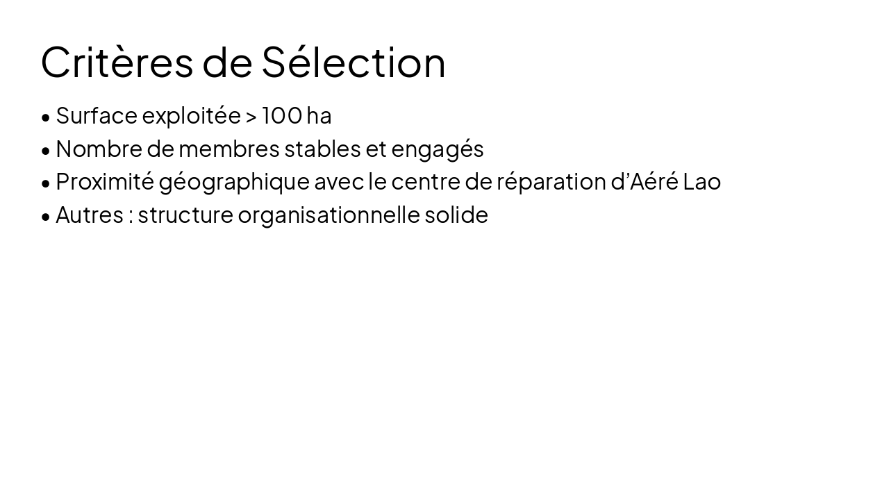 Slide 4 - Critères de Sélection