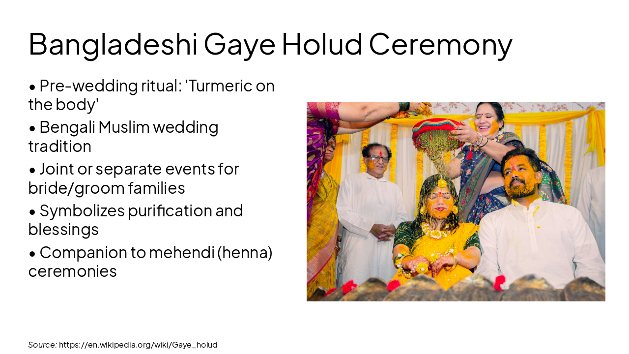 Slide 10 - Bangladeshi Gaye Holud Ceremony