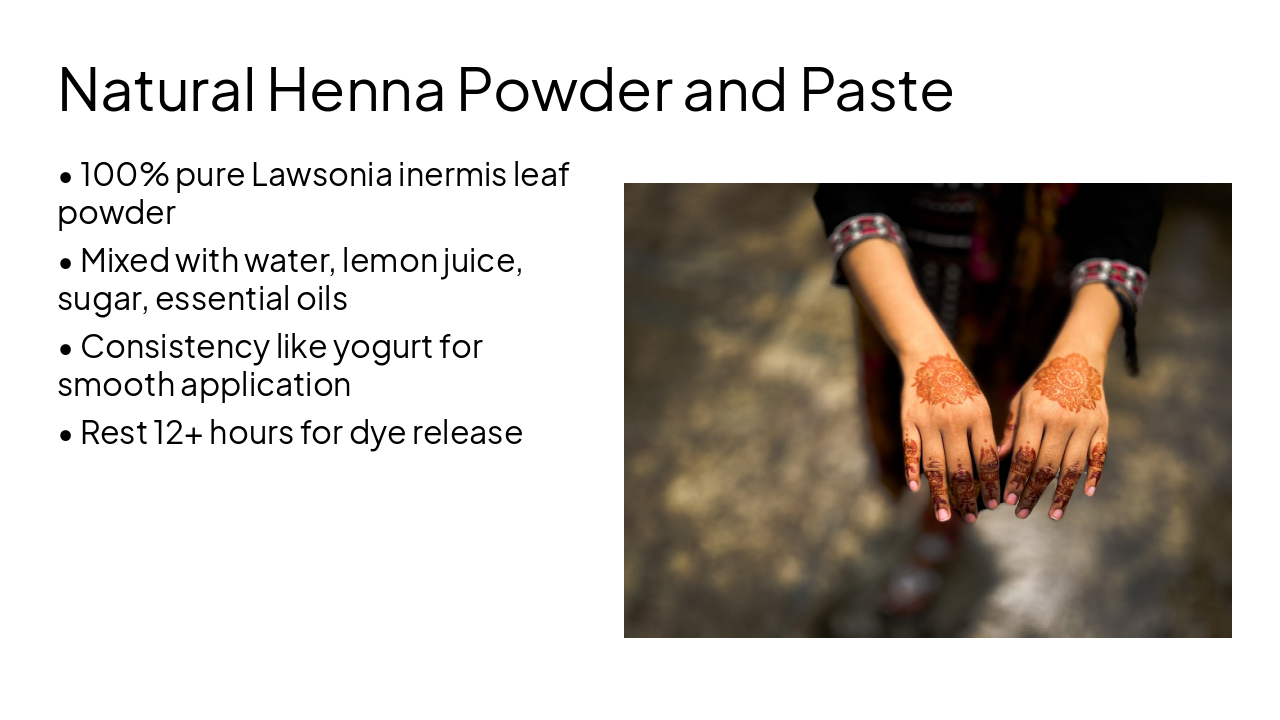 Slide 13 - Natural Henna Powder and Paste