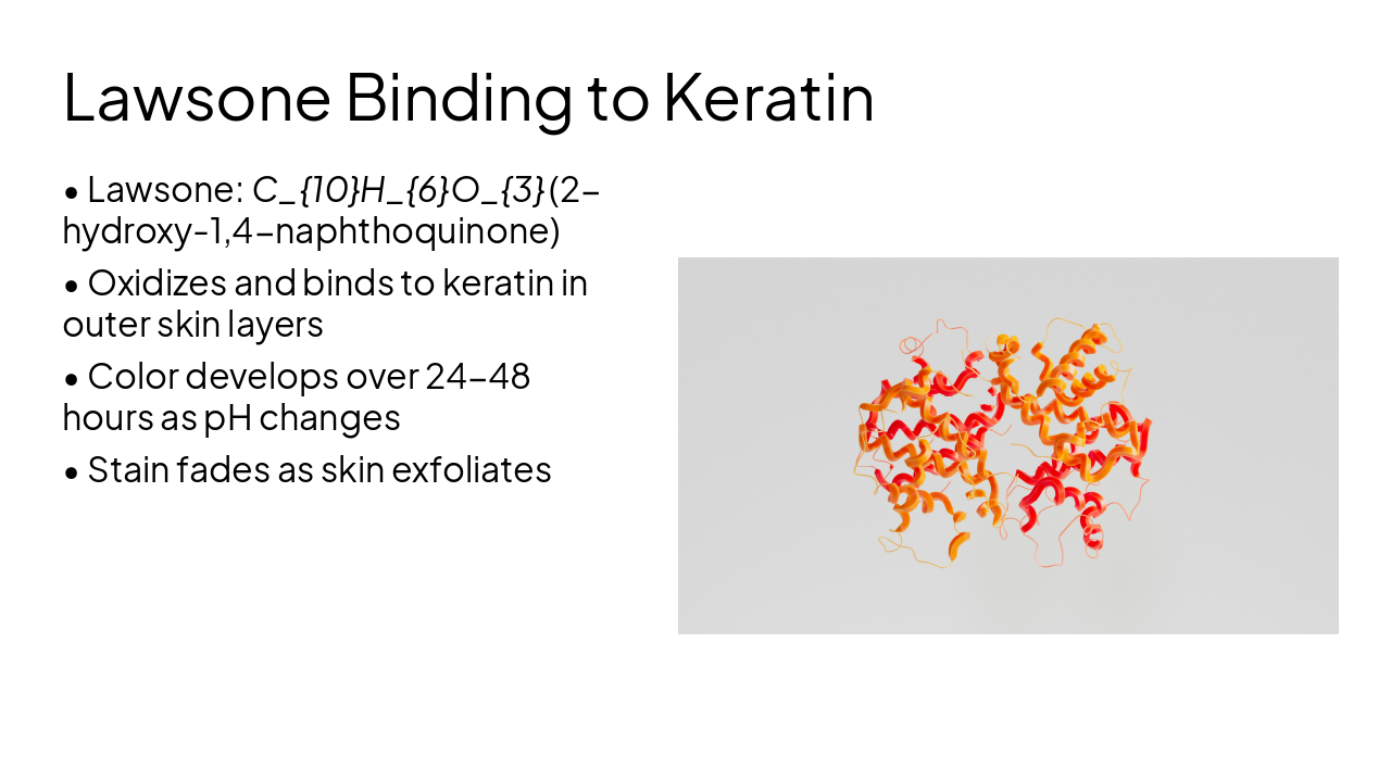 Slide 8 - Lawsone Binding to Keratin